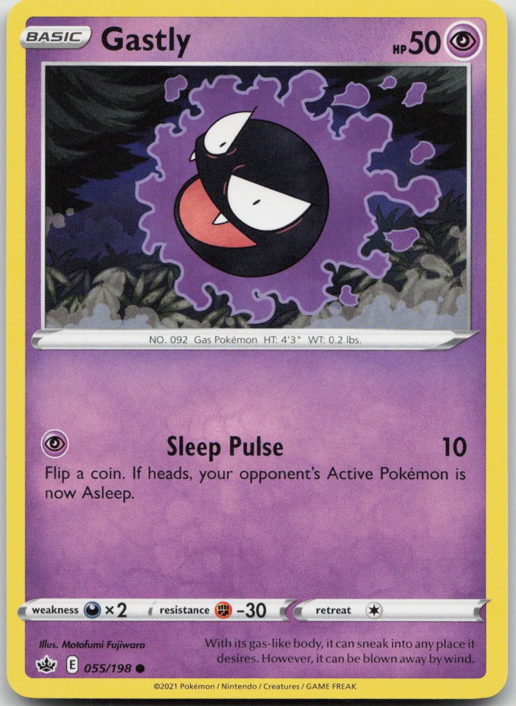 Gastly Common SWSH06: Chilling Reign 055/198 NM