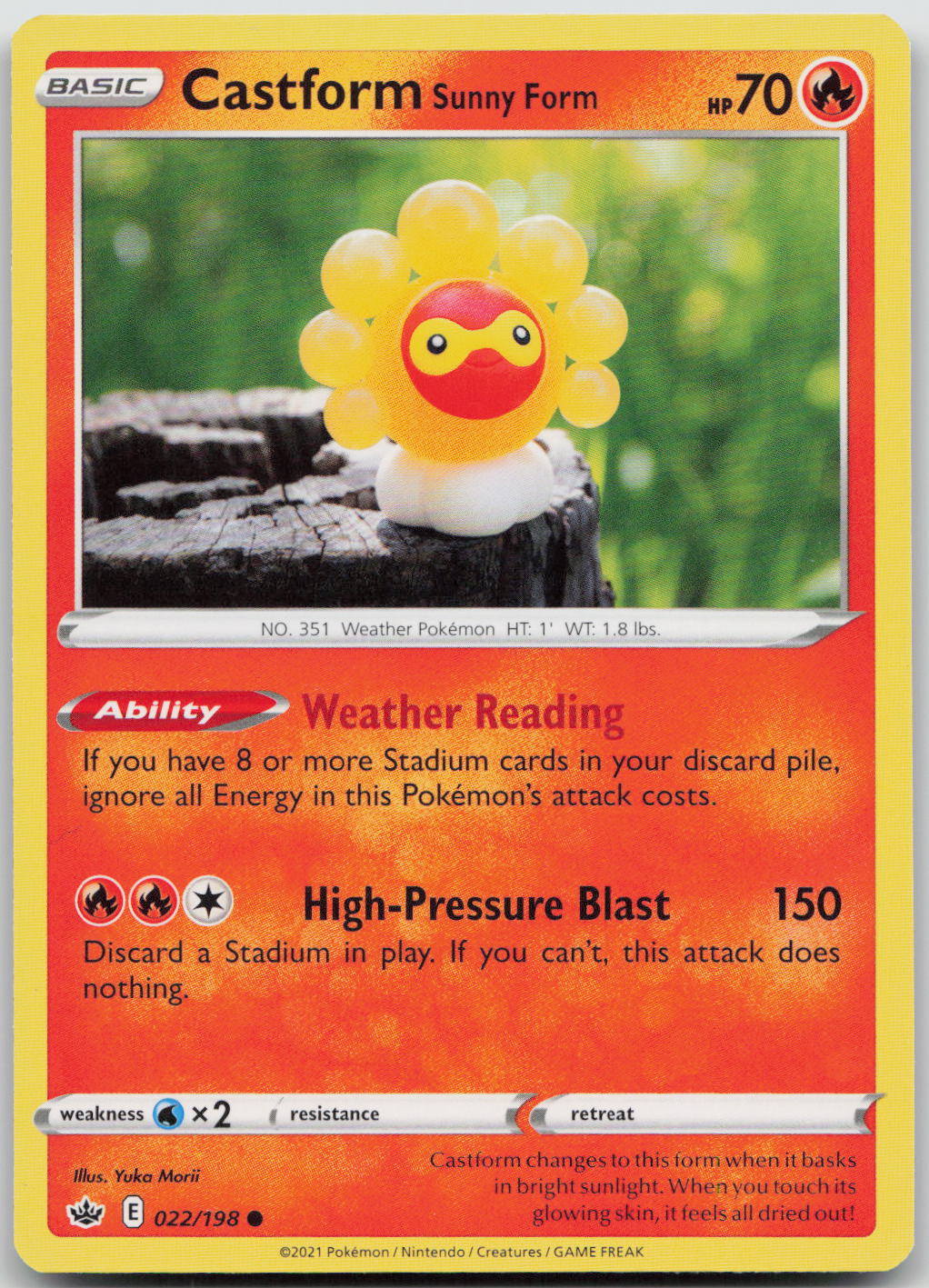Castform Sunny Form Common SWSH06: Chilling Reign 022/198 NM