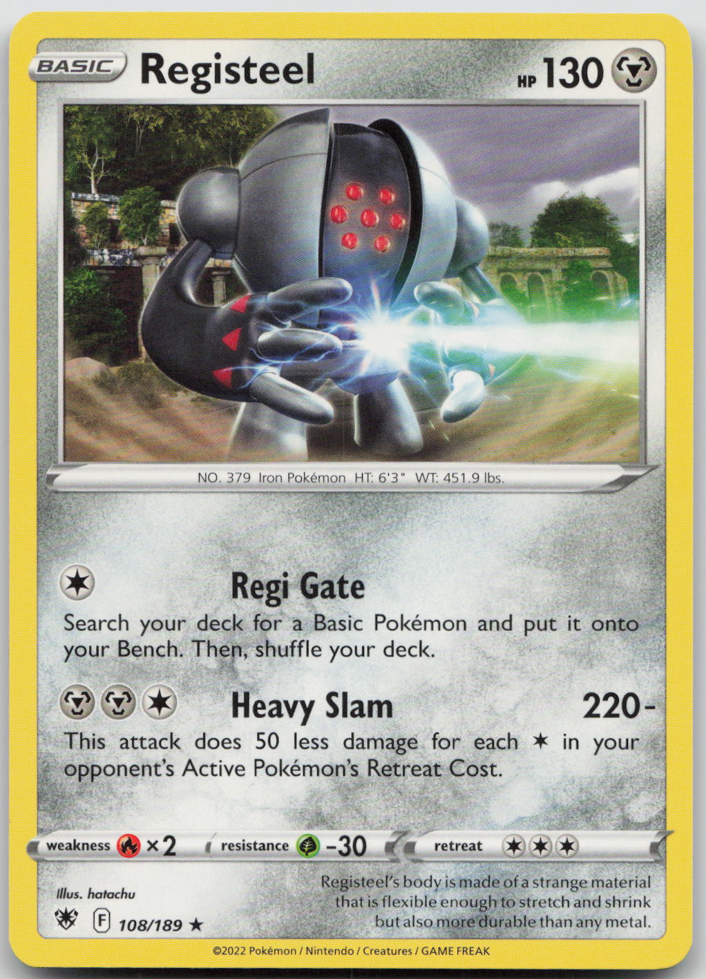 Registeel Rare SWSH10: Astral Radiance 108/189 NM