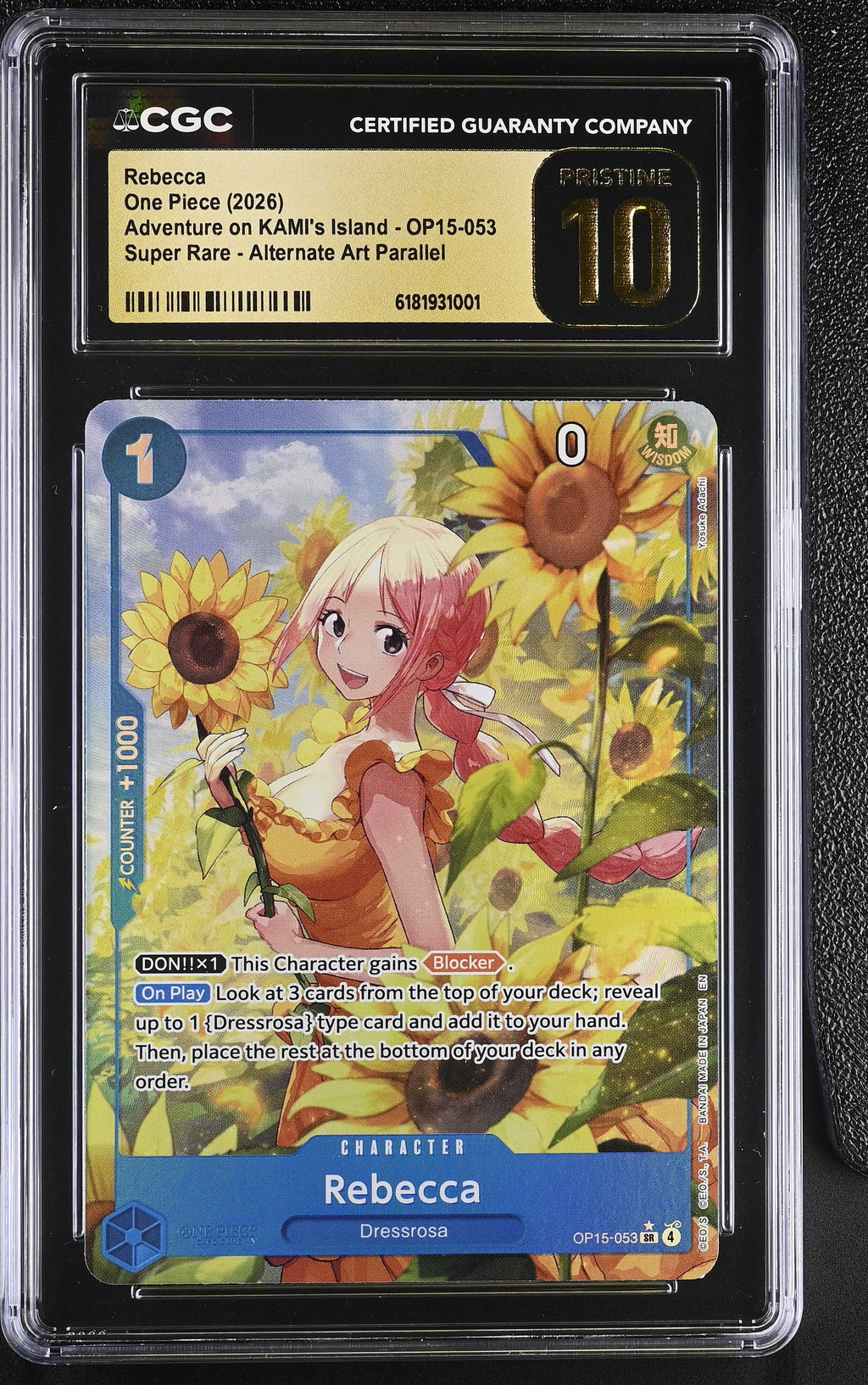 Rebecca Alternate Art Parallel Super Rare Adventure On Kami'S Island OP15-053 NM