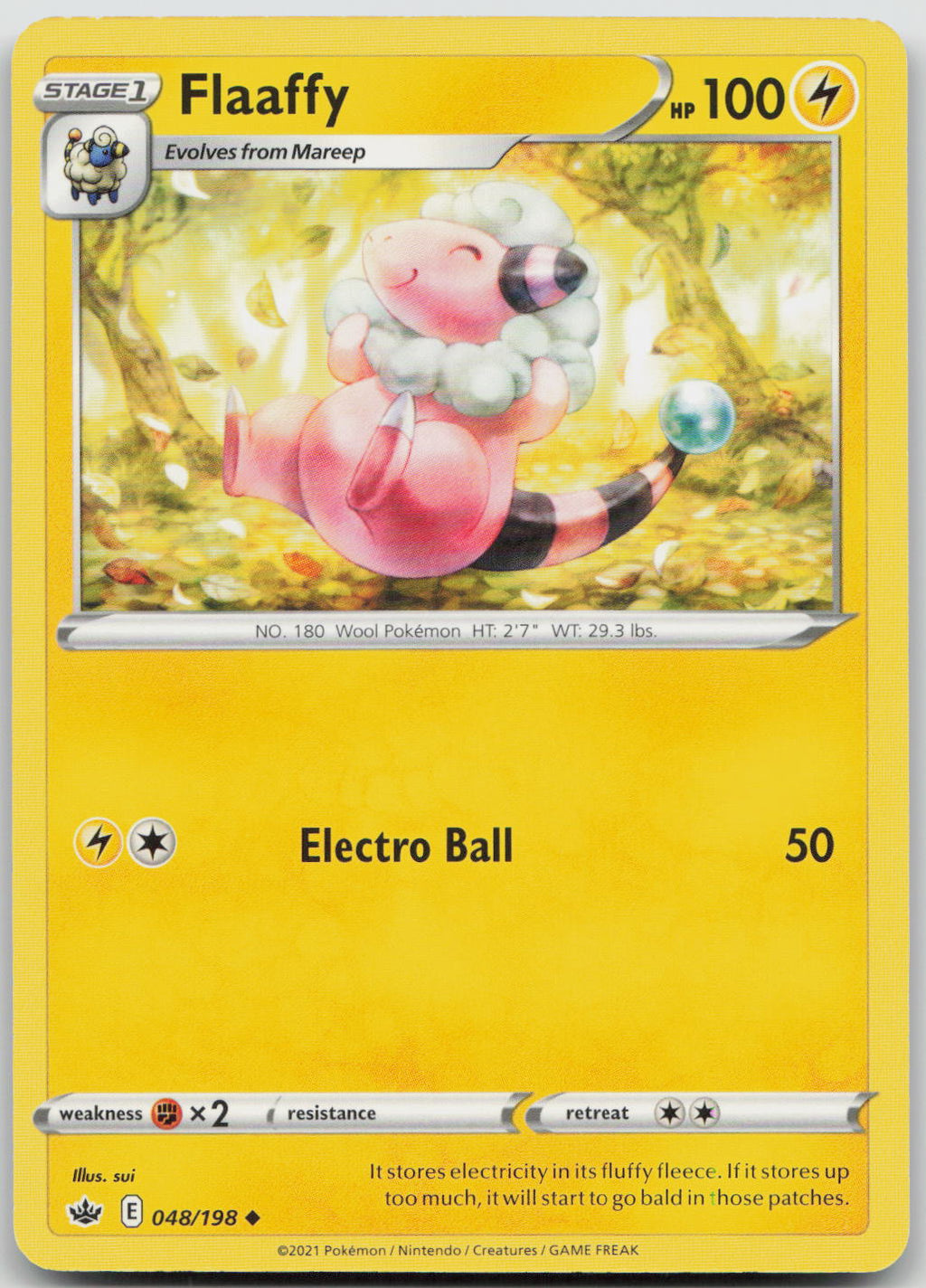 Flaaffy Uncommon SWSH06: Chilling Reign 048/198 NM