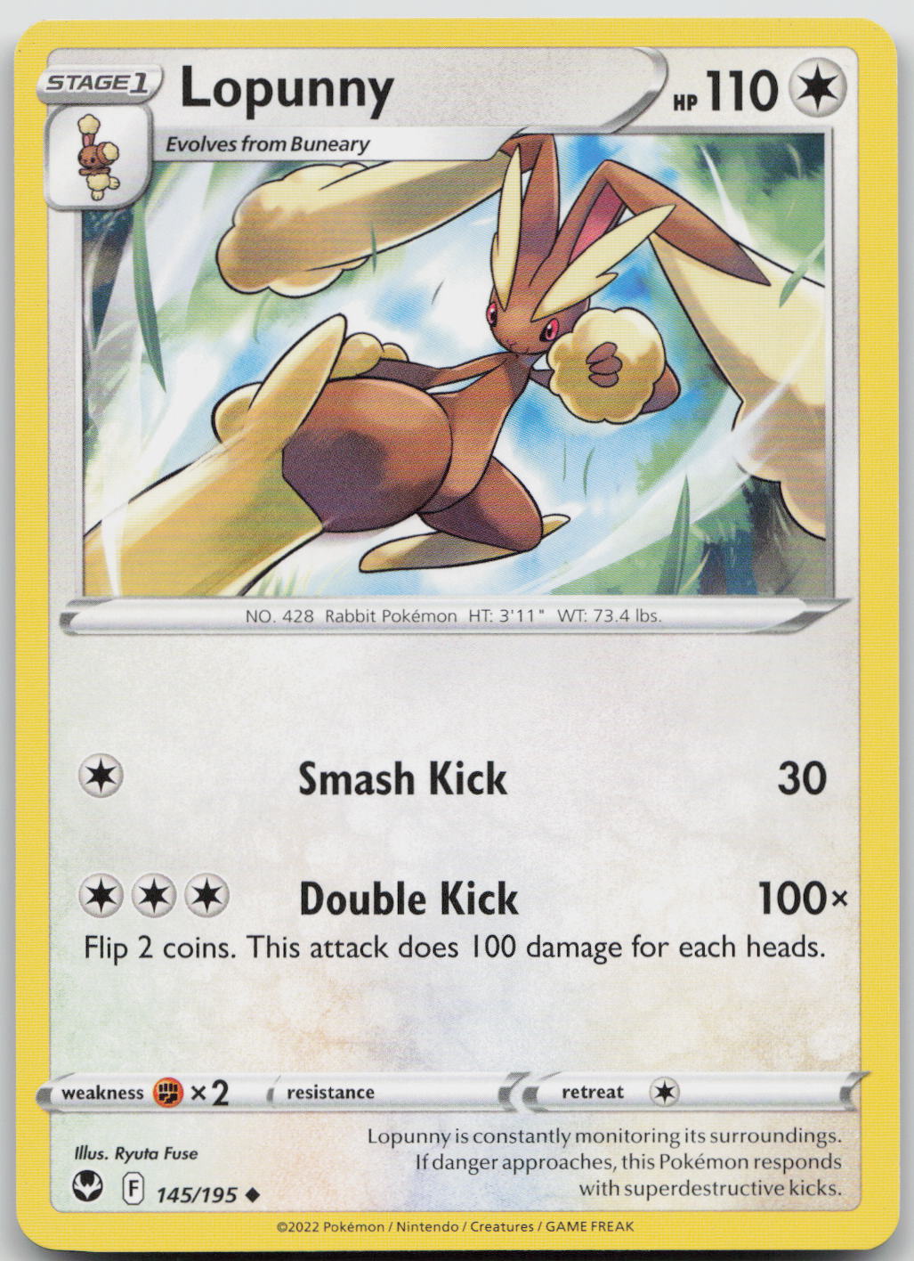 Lopunny Uncommon SWSH12: Silver Tempest 145/195 LP
