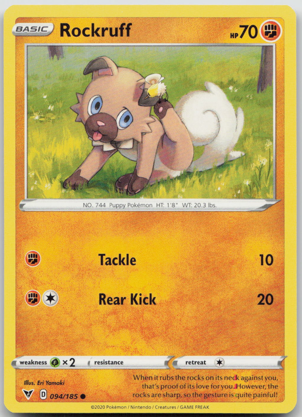 Rockruff Common SWSH04: Vivid Voltage 094/185 NM