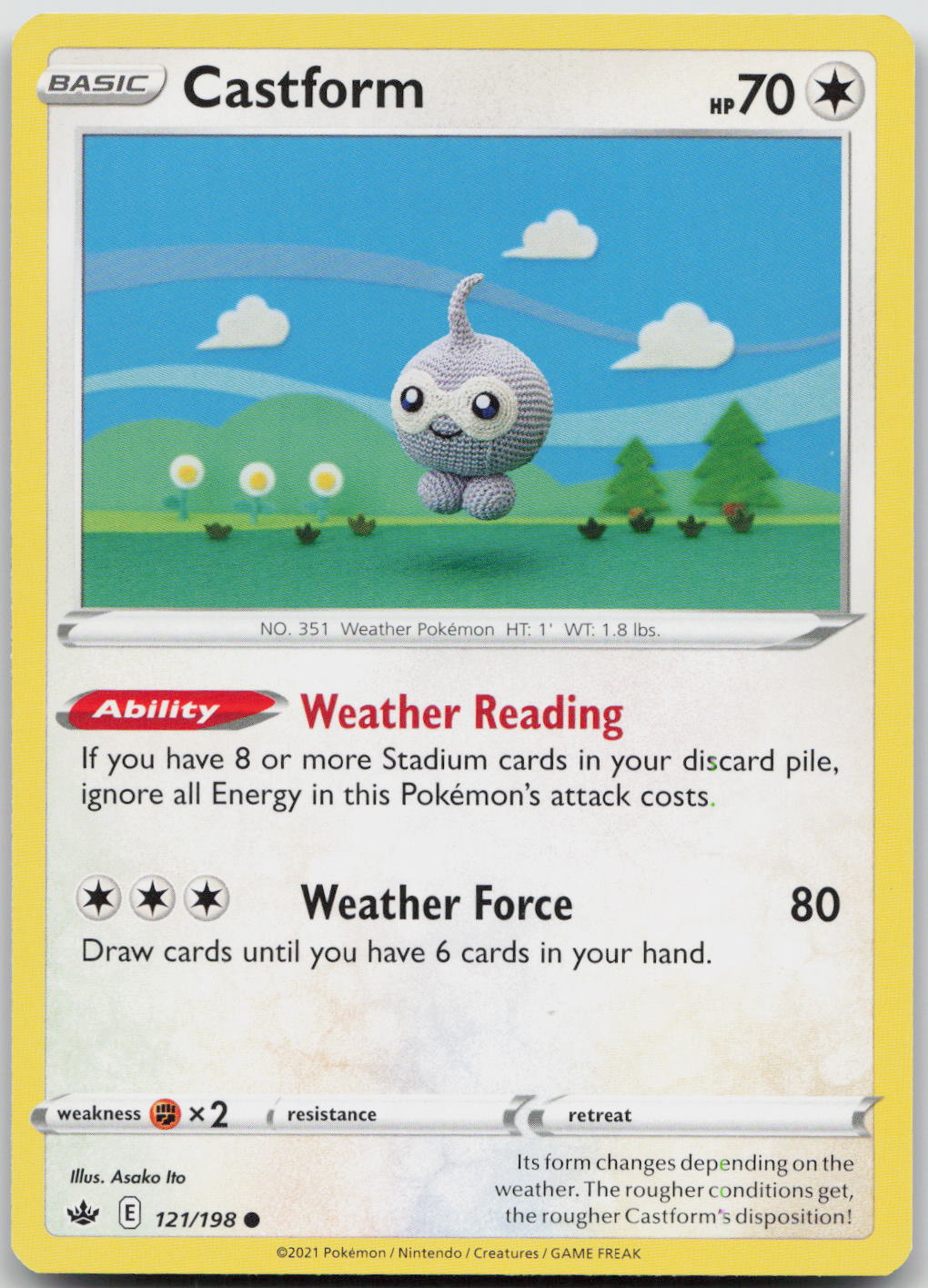 Castform Common SWSH06: Chilling Reign 121/198 NM